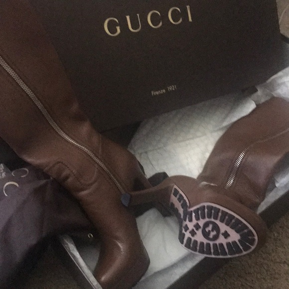 Brand New Gucci Boot Hills (nut brown color), - Picture 2 of 4